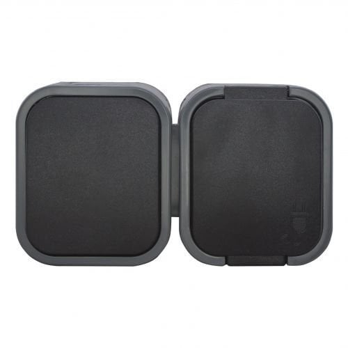 Łącznik n/t jednobiegunowy + Gniazdo pojedyncze 2P+Z B2, IP54, GWN-B2, szary/czarny,OR-OE-7807/GB