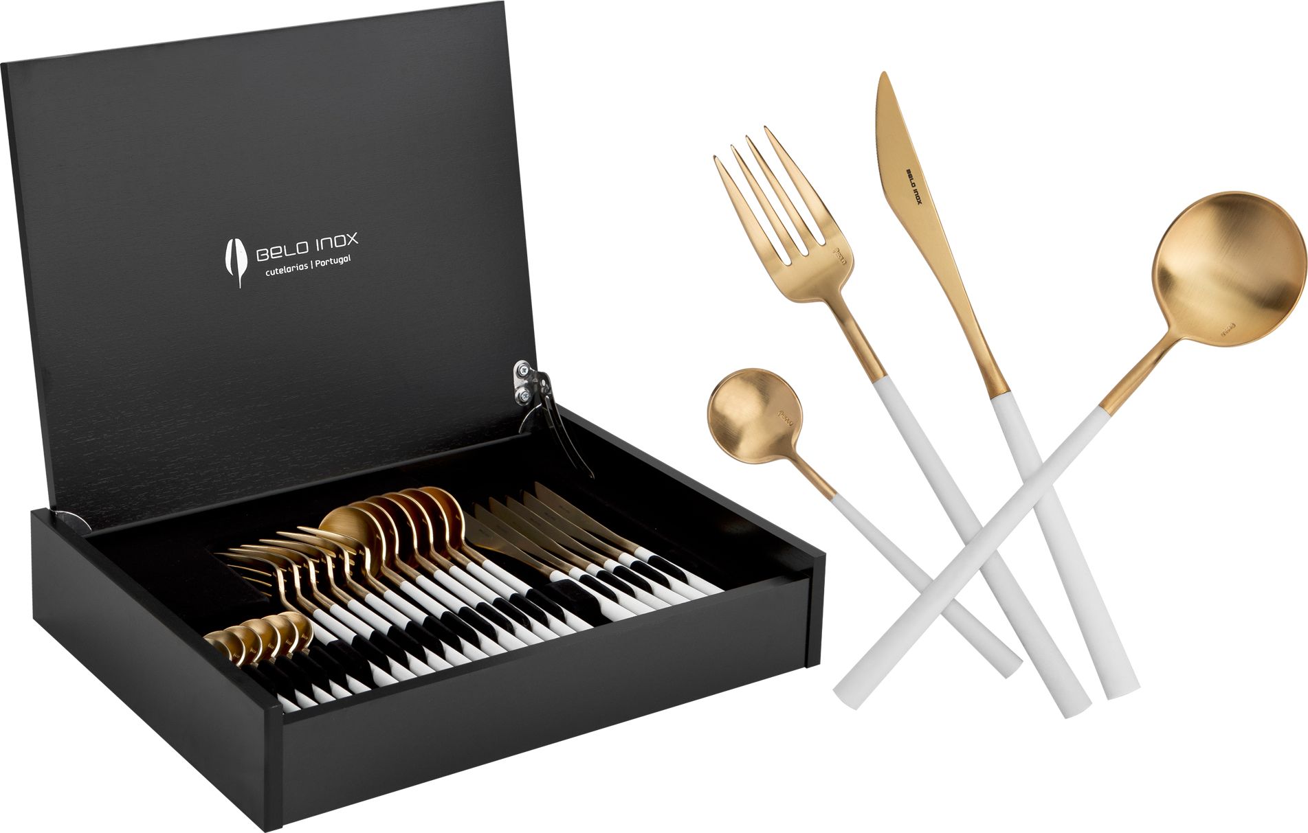 Belo Inox Sztućce Neo White Gold 6/24 Belo Inox