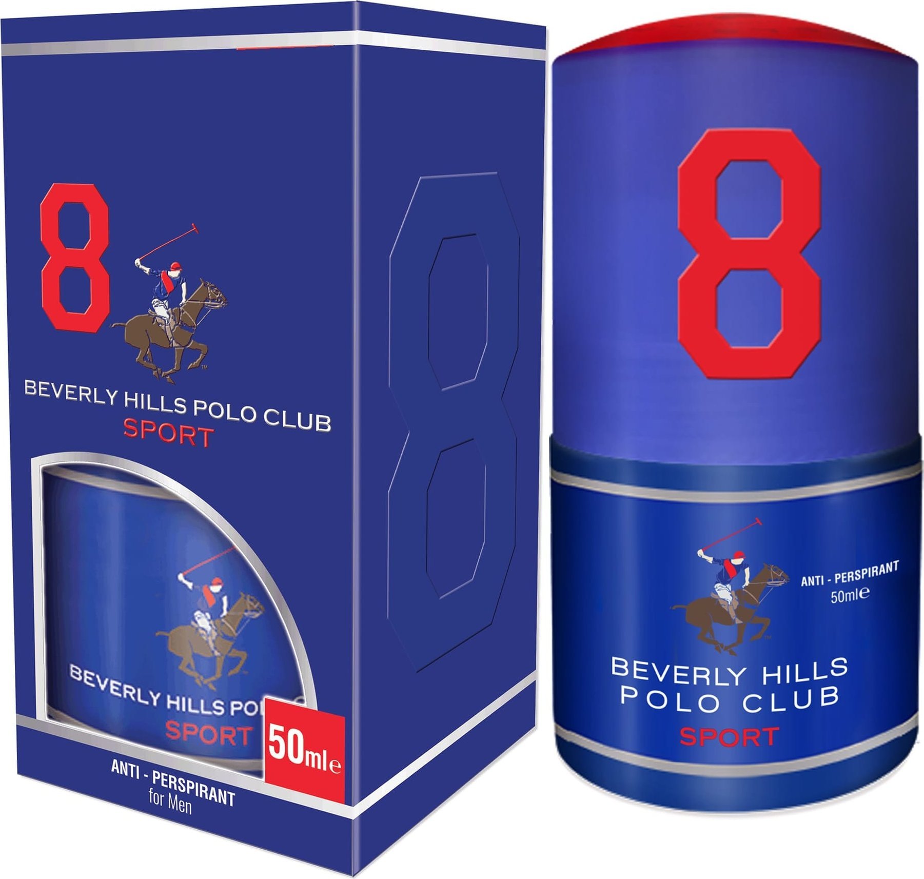 BEVERLY HILLS Polo Club 8 Antyperspirant roll-on dla mężczyzn 50 ml