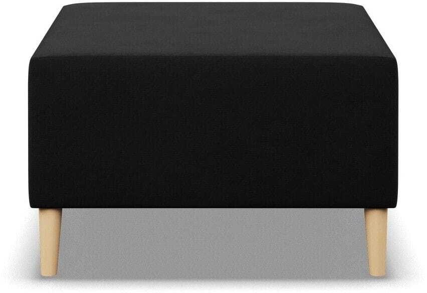 Pufa, podnóżek, MILO, mikrofaza, 71x71x40cm, czarny