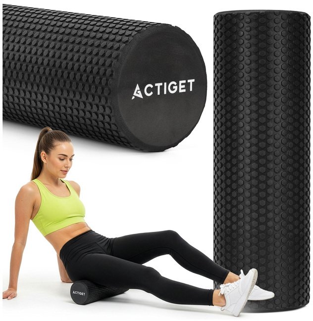 Roller do masażu z wypustkami, wałek piankowy, miękki masażer, czarny UNIWERSALNY