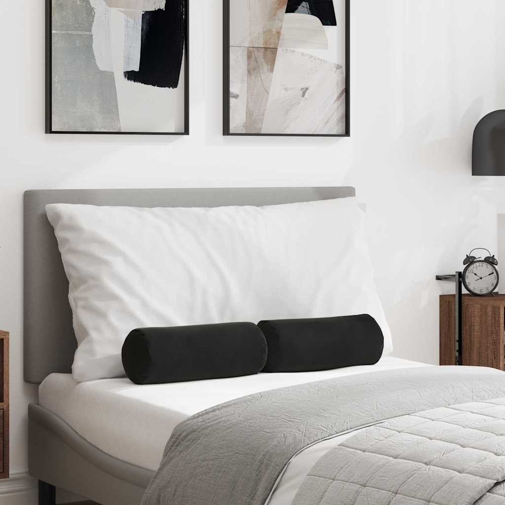 vidaXL Poduszki Wałkowe 2 pcs Czarny 15 x 40 cm Tkanina sztruksowa