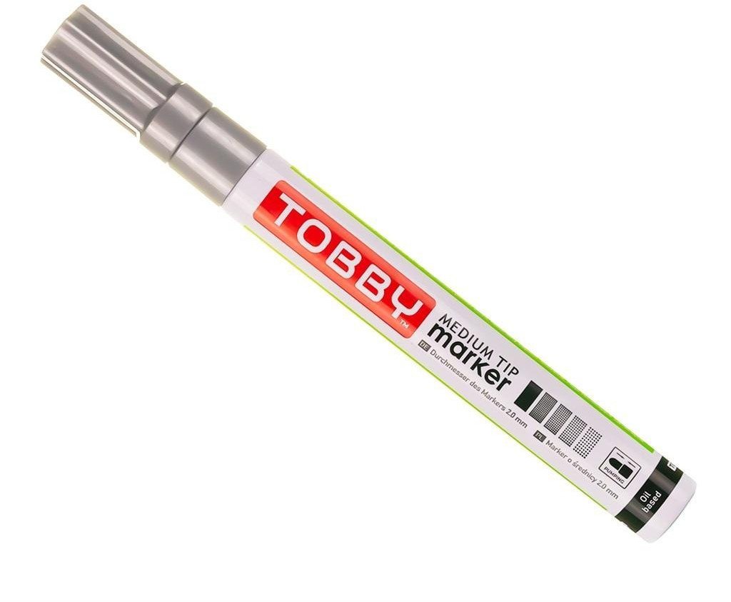 Marker olejowy srebrny