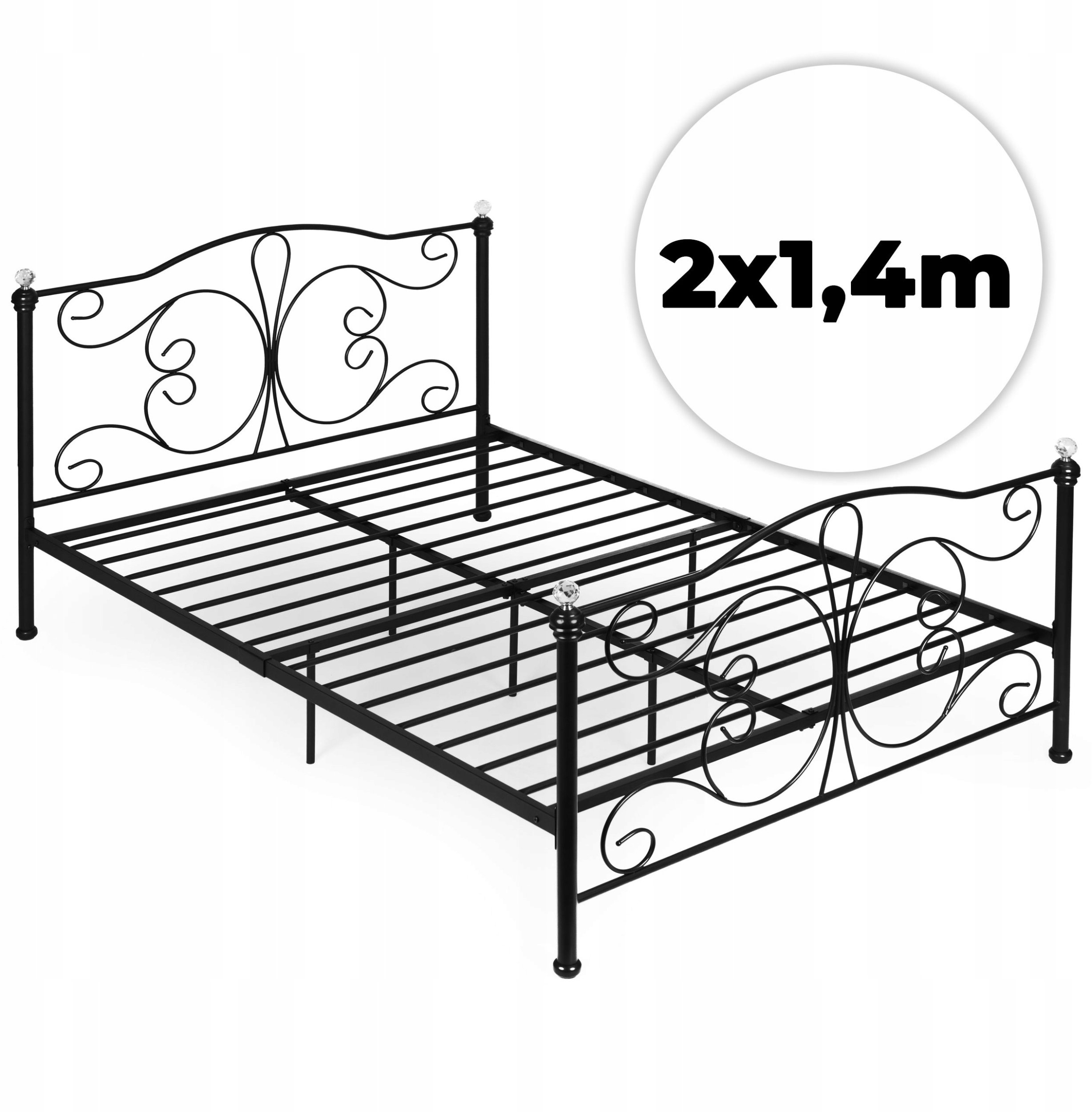 Łóżko metalowe ModernHome romantyczne 140x200 cm