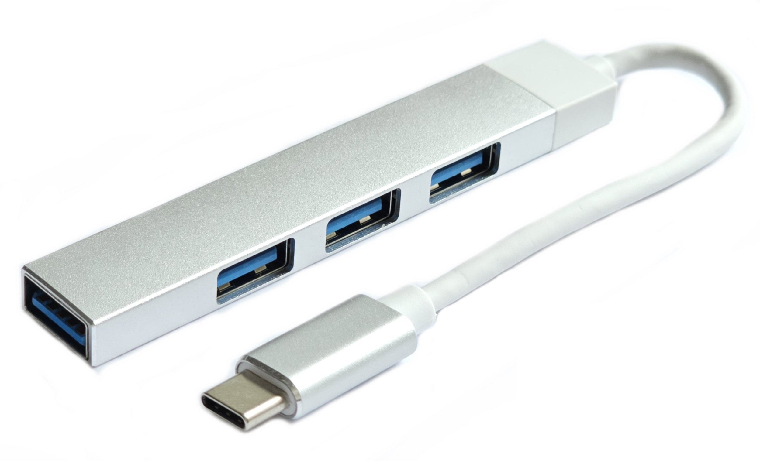 RoGer USB-C HUB 3xUSB2.0 / 1xUSB3.0 5Gbps / silver