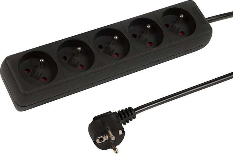 98-743# Przedłużacz sieciowy pr-570p 5-gniazd z uziemieniem 3m czarny 3x1,5mm