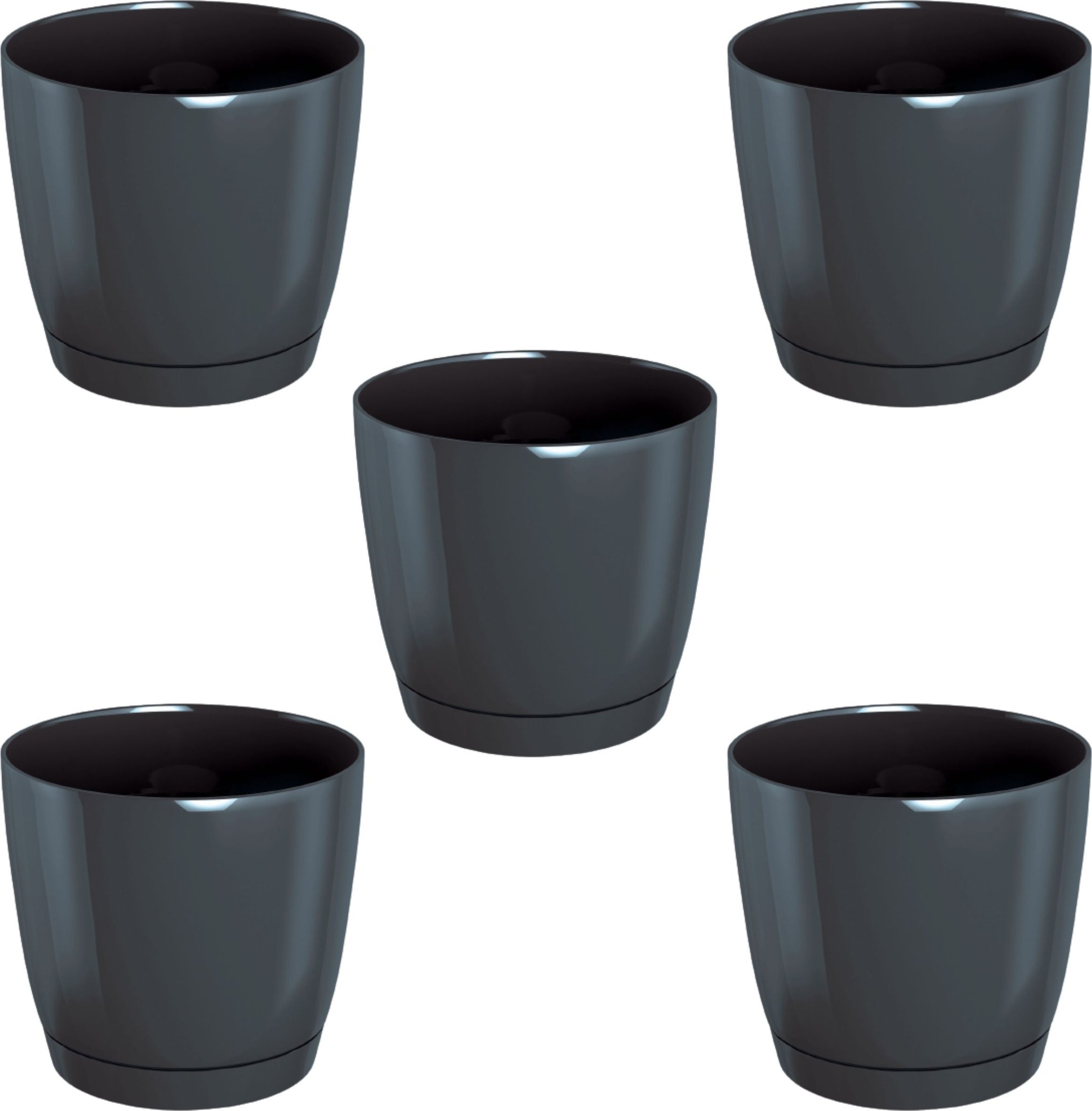 Dikel 5x Doniczka okrągła Coubi DUOP120 + podstawka