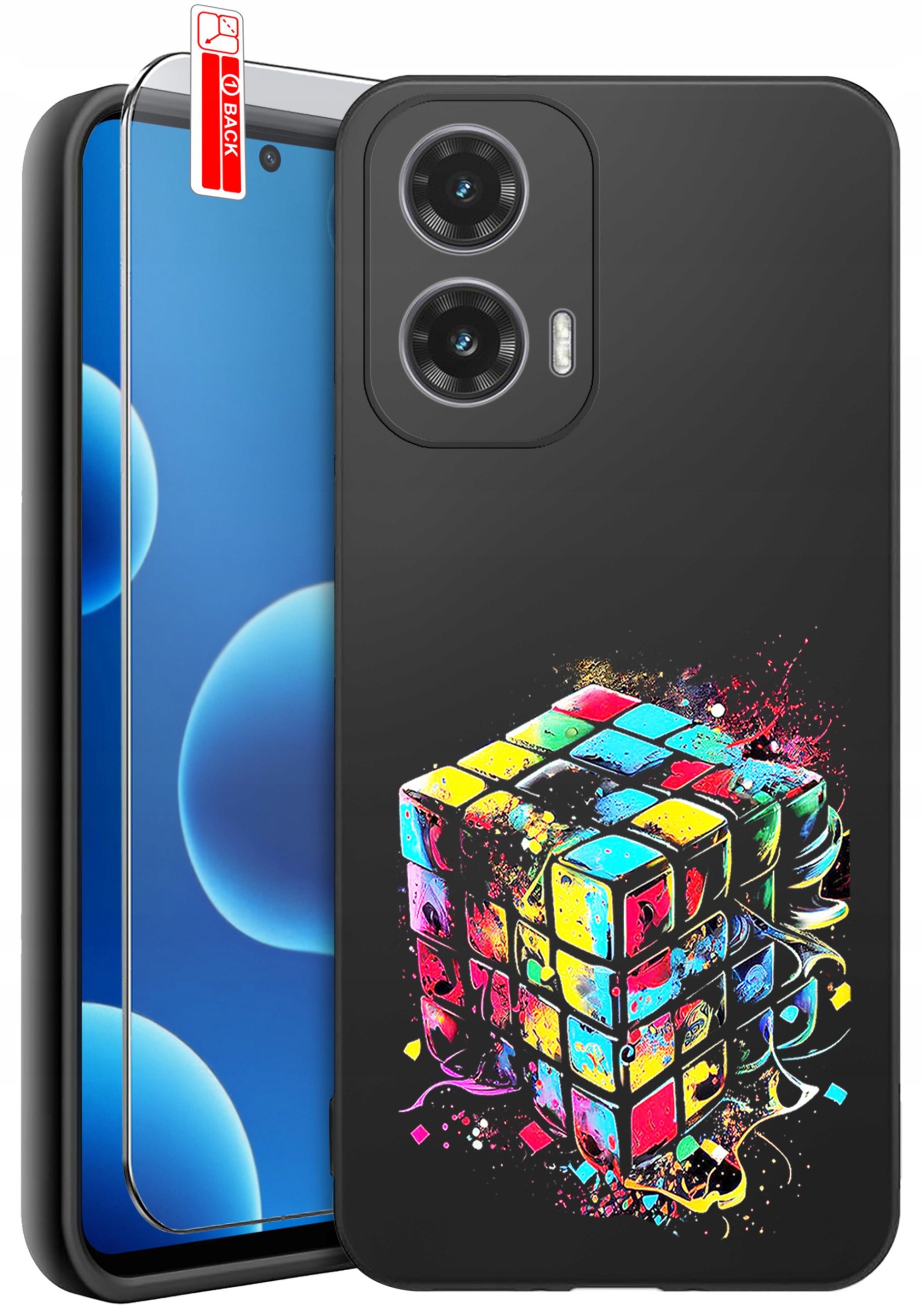 ETUI do Motorola Moto G45 5G | WZORY | SILIKONOWE MATT CASE + SZKŁO 9H