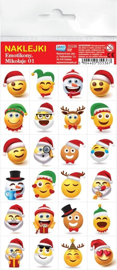 Wydawnictwo Jako Naklejki. Emotikony. Mikołaje 01