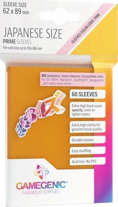 Gamegenic Gamegenic: Japanese Size Prime Sleeves (62x89 mm) 60 sztuk, Orange
