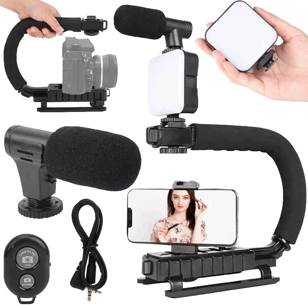 Zestaw do vlogowania nagrywanie filmów statyw mikrofon do telefonu uchwyt