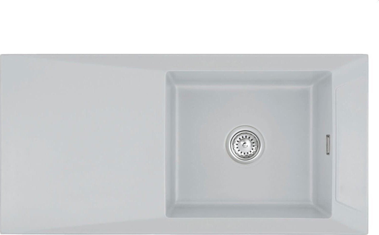 Zlewozmywak SYSTEMCERAM Systemceram Siro 100 Alu, zlewozmywak ceramiczny, korek manualny