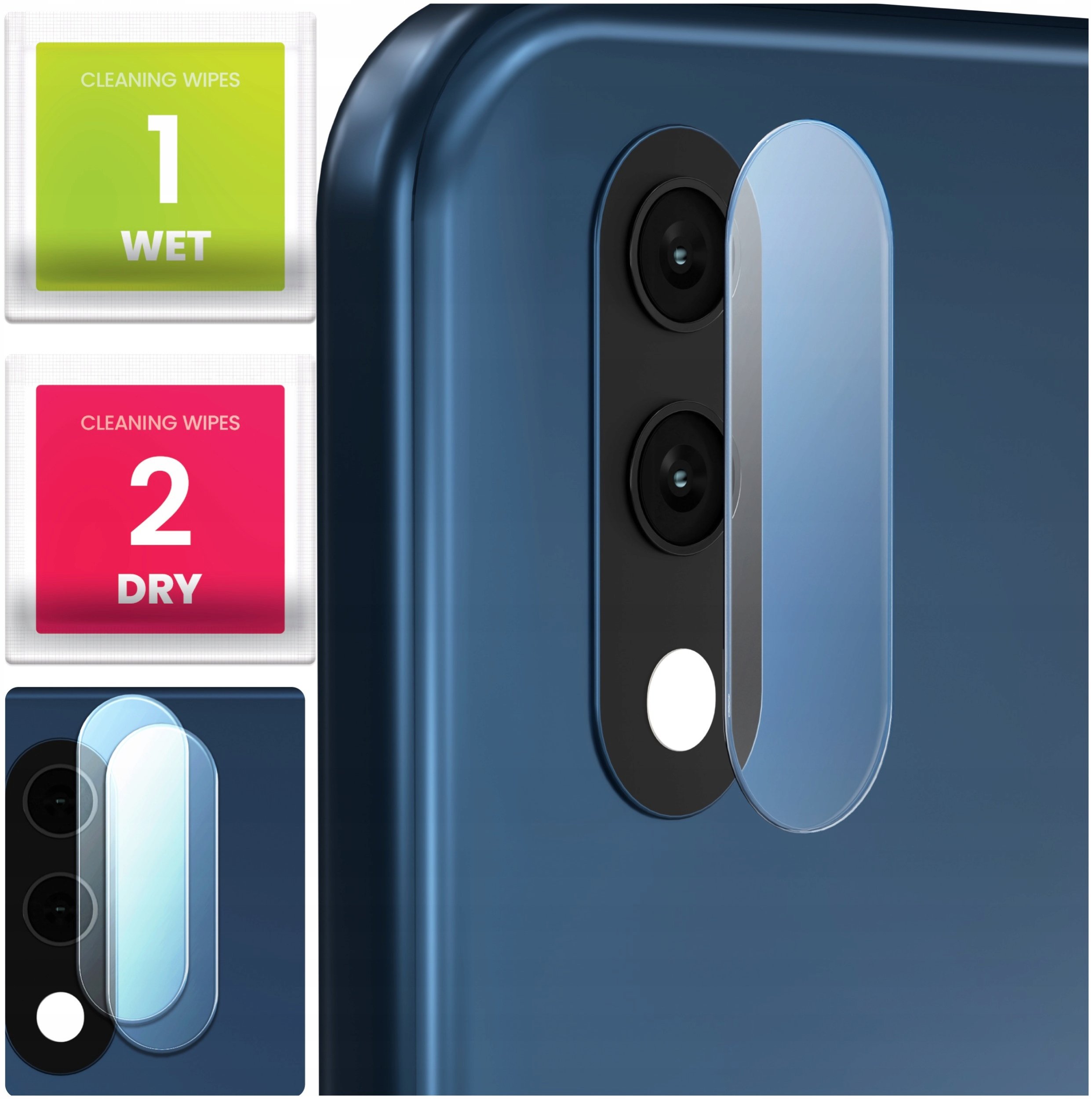 2-PAK Szkło Na Aparat Do Samsung Galaxy A01 (Hartowane, Na Obiektyw, 9H)