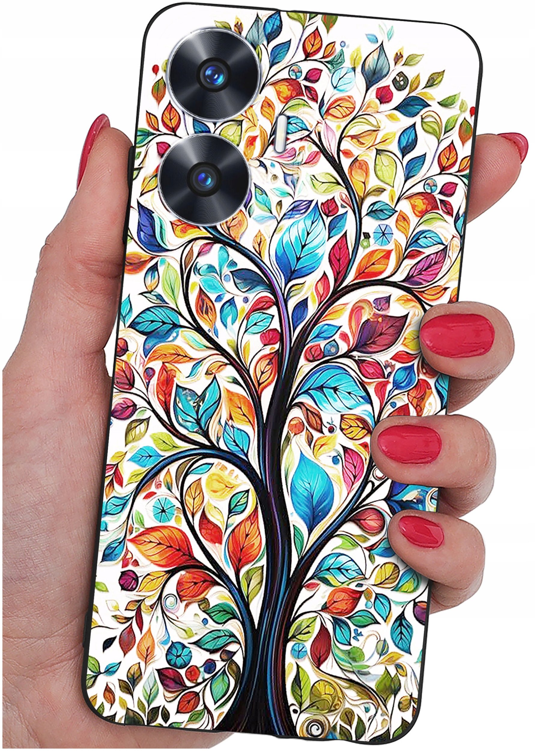 ETUI do Realme C55 WZORY |SILIKONOWE MATT CASE + SZKŁO 9H