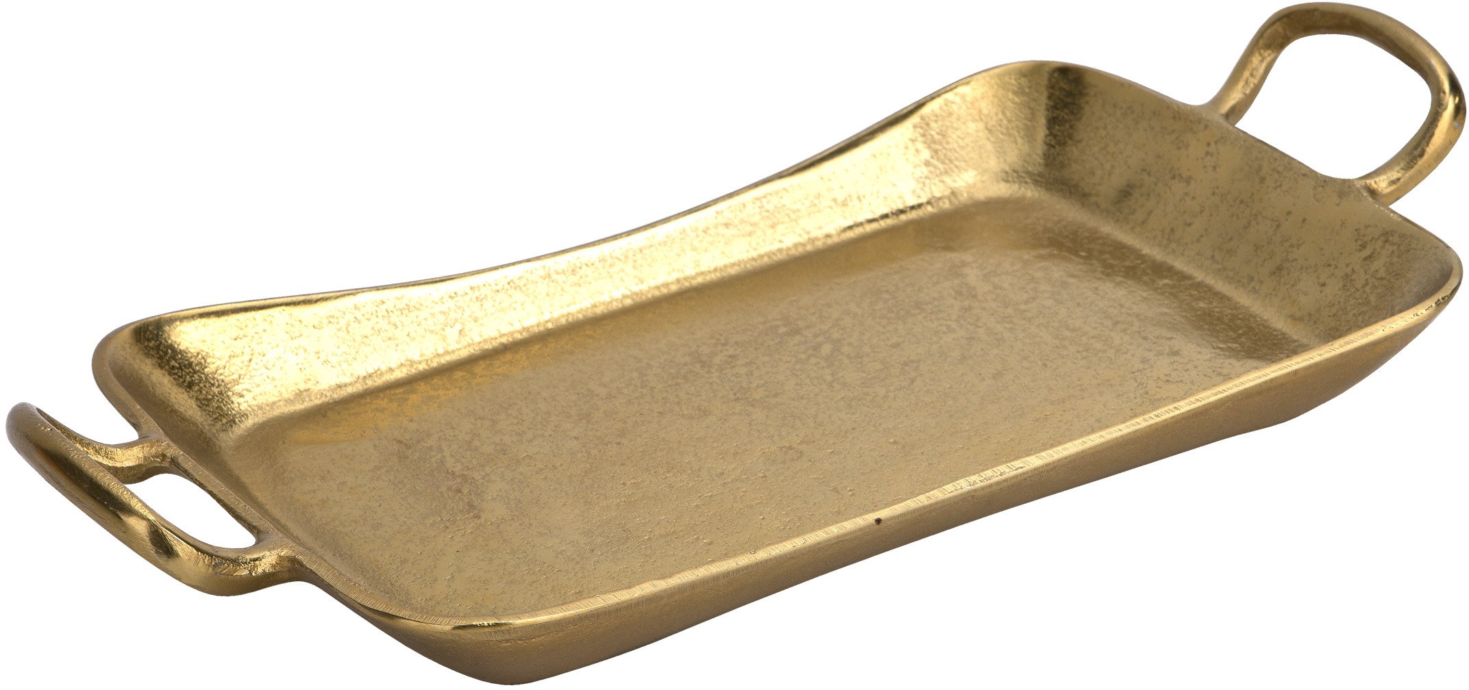 Taca ozdobna patera metalowa z uchwytem złota 41 cm