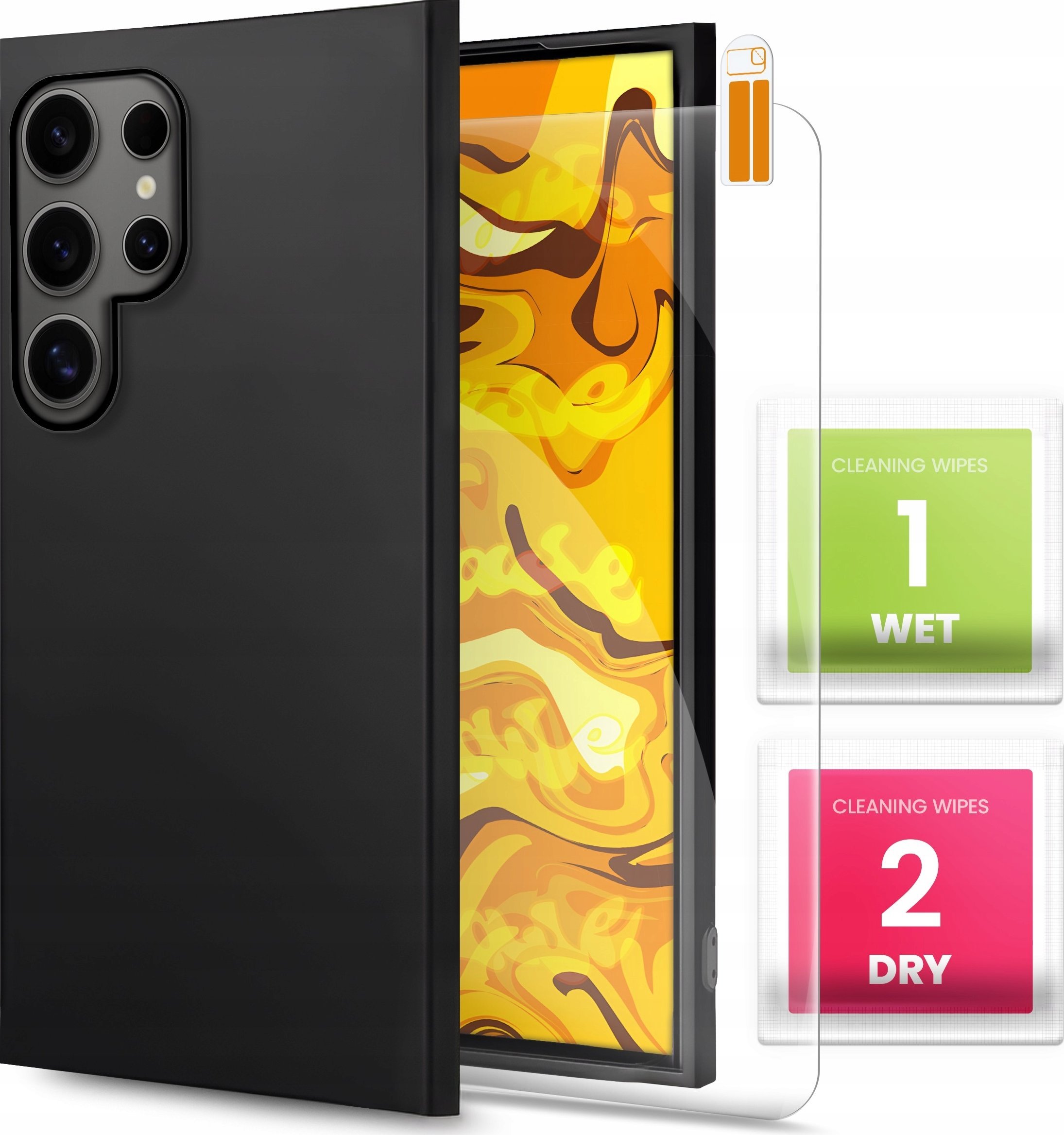 ETUI DO SAMSUNG GALAXY S25 ULTRA OBUDOWA CZARNE MATOWE SILIKON CASE SZKŁO