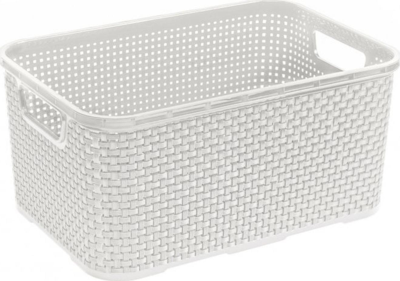 Branq Koszyk rattanowy 10L BranQ biel antyczna