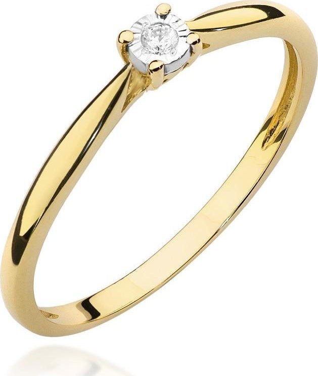 Best Diamonds złoty pierścionek z brylantem 0.01ct 10