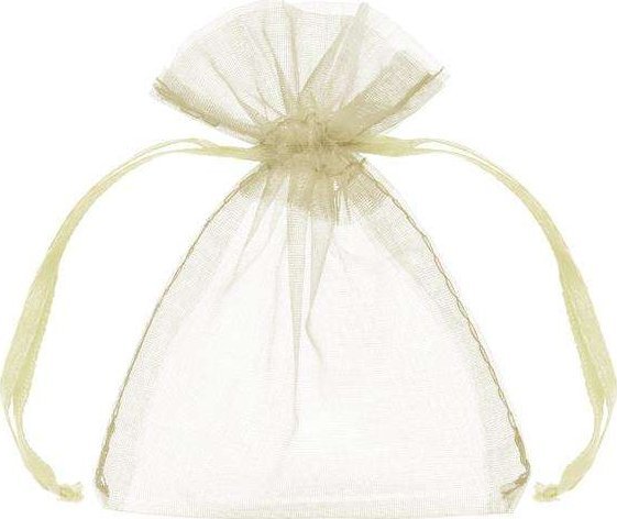 Party Deco Woreczki z organzy, kremowy, 10cm (1 op.10 szt.)