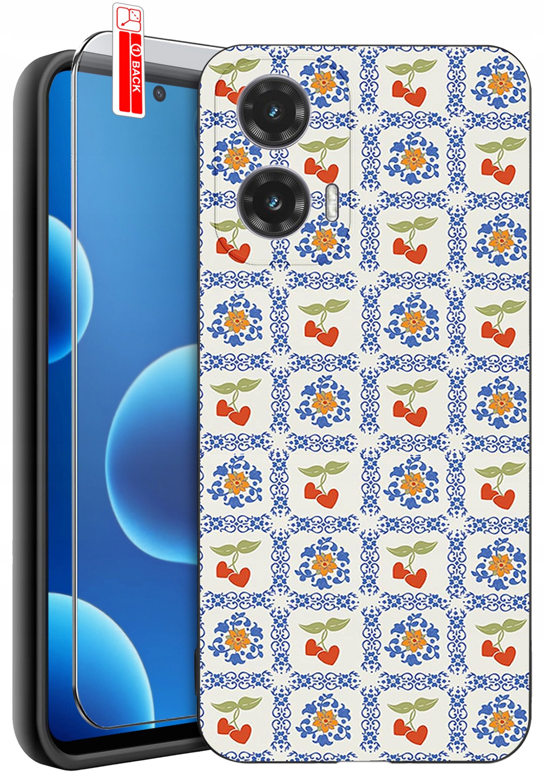 ETUI do Motorola Moto G45 5G | WZORY | SILIKONOWE MATT CASE + SZKŁO 9H