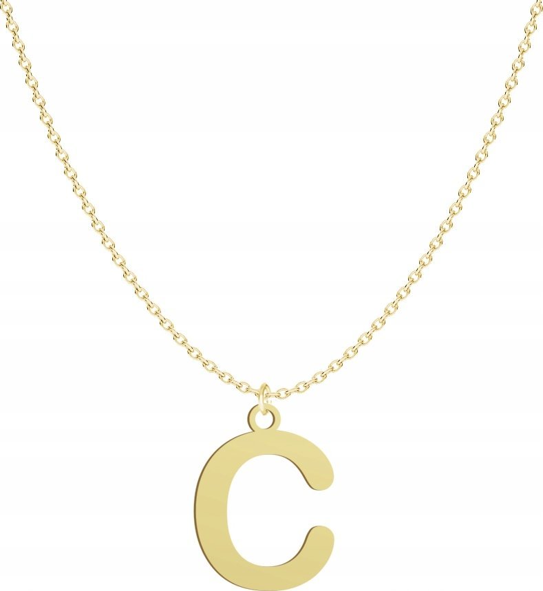 Radziszewska Jewellery Pozłacany naszyjnik litera C - DEDYKACJA GRATIS