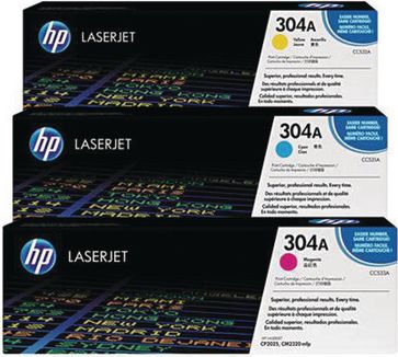 Toner HP 304A Zestaw CMY Oryginał (CF372AM)