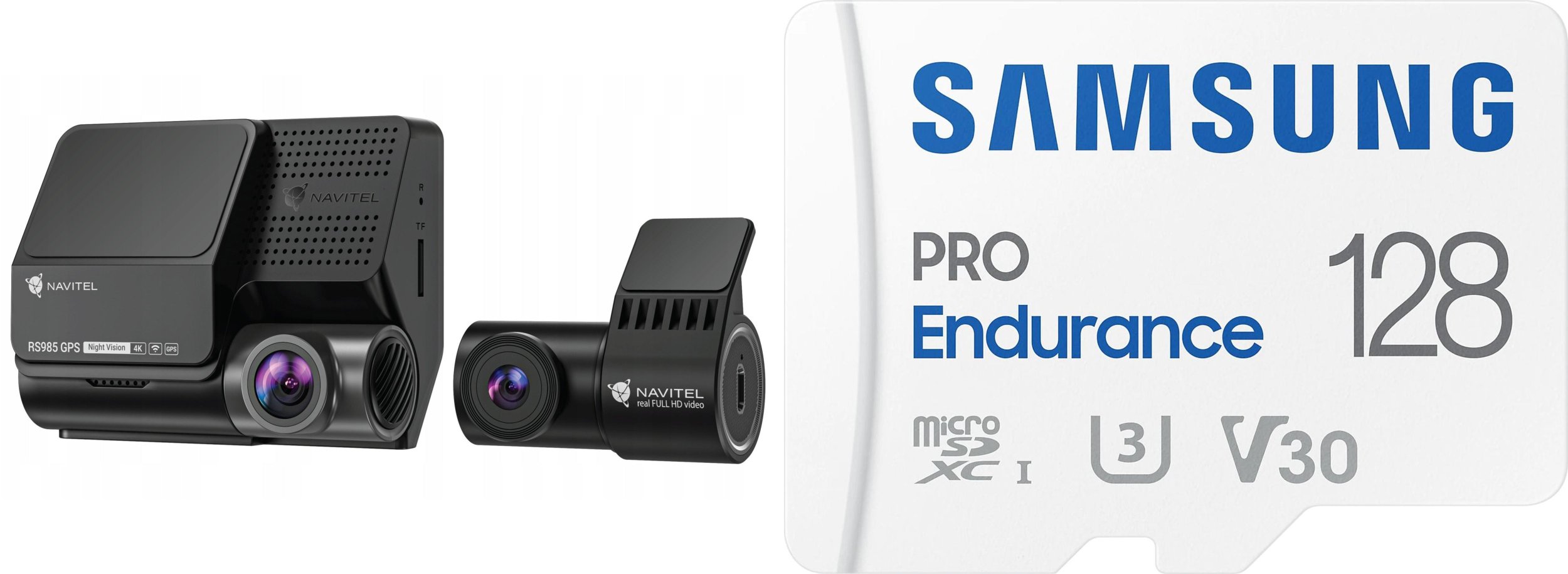 Rejestrator Navitel Navitel RS985 4K GPS + Karta Samsung PRO Endurance 2022 MicroSDXC 128 GB Class