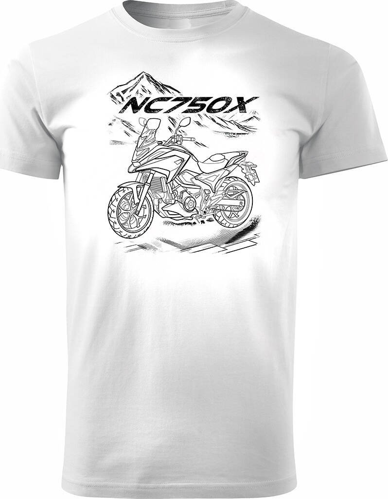 Topslang Koszulka z motocyklem na motor Honda NC 750 X NC750X męska biała REGULAR L