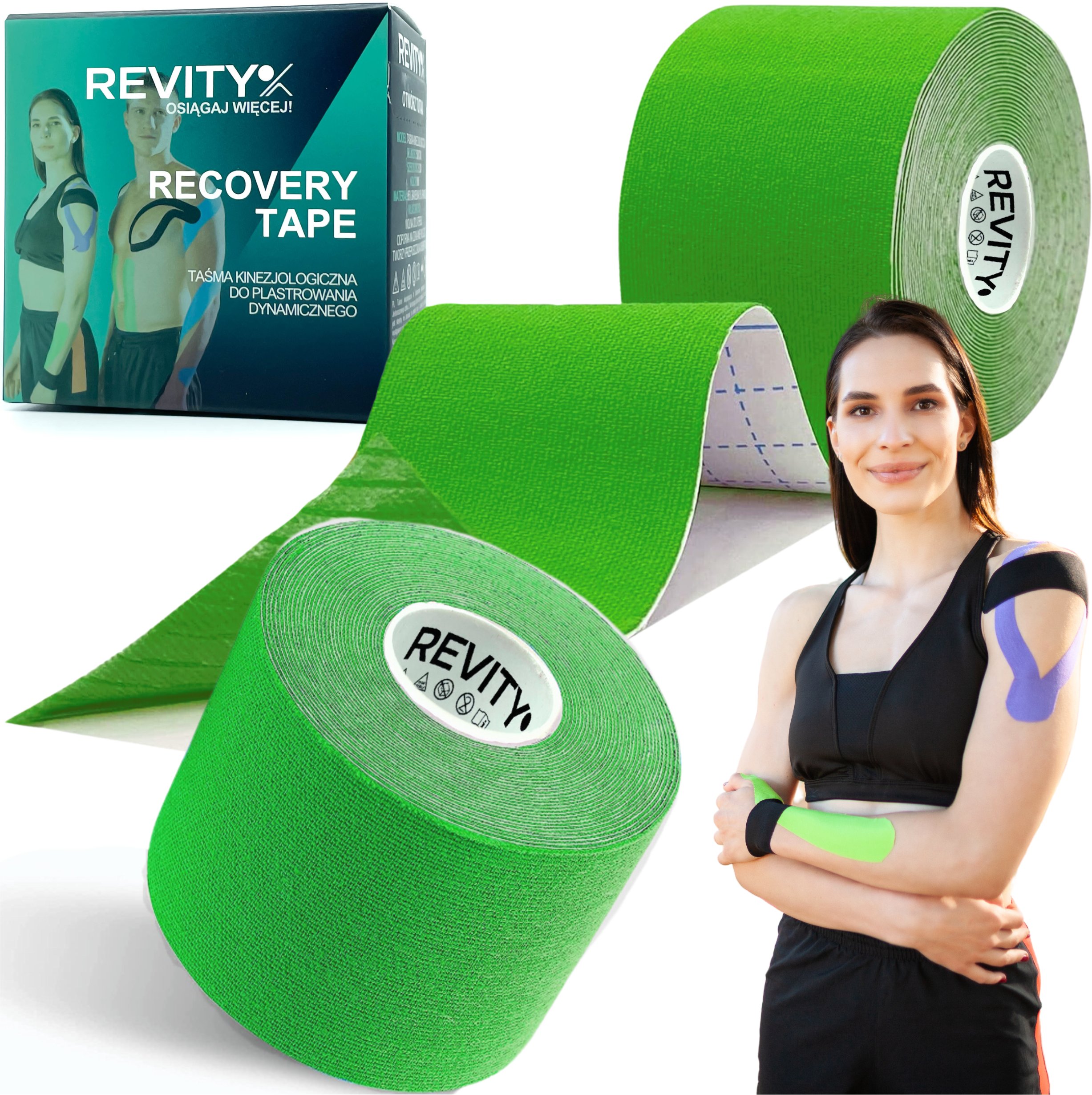 Taśma kinezjologiczna Revity kinesiology tape 5 cm x 5 m plastry medyczne 1 szt.
