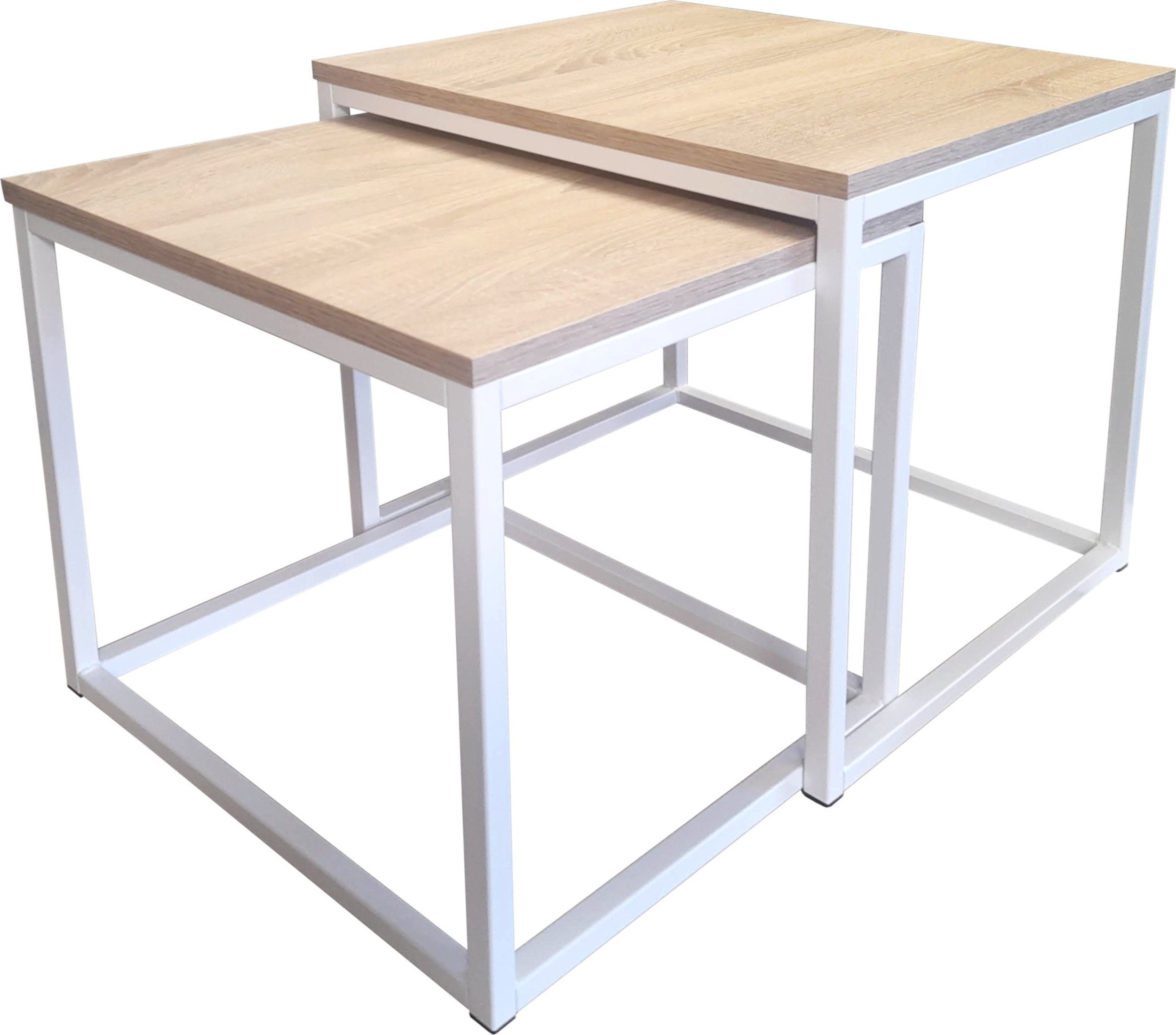 Elior Stolik kawowy 2W1 dąb sonoma podstawa biała