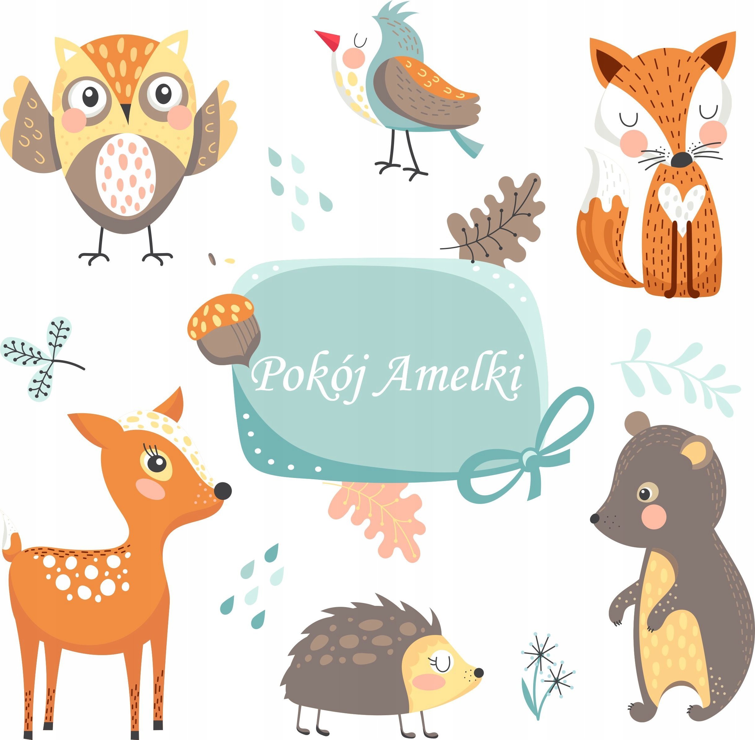 naSciane Naklejki miś lisek sowa zwierzęta leśne z lasu XXL