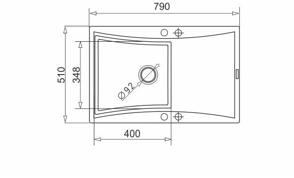 Pyramis Zlew. SOFTLINE (79x51) 1B 1D beż - piaskowy