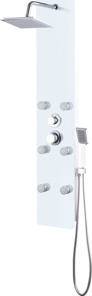 Zestaw prysznicowy vidaXL z deszczownicą z baterią biały (142992)