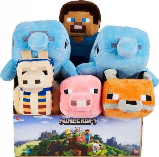Mattel MINECRAFT PLUSZ PODSTAWOWY 20CM AST HBN39 DISP6