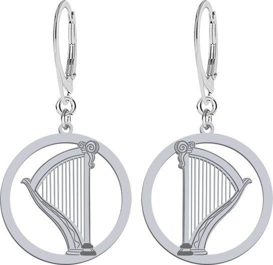 MEJK Jewellery Kolczyki Srebrne Harfa GRAWER GRATIS