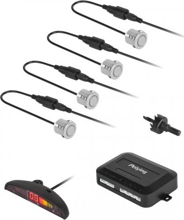 PeiYing Samochodowe czujniki parkowania z wyświetlaczem (tył) Peiying - srebrne