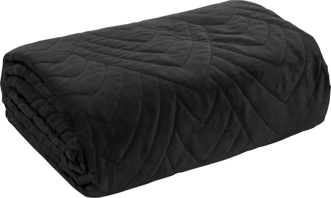 Eurofirany Narzuta 170 x 210 Pikowana Velvet Luiz6 Czarny