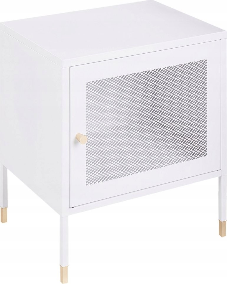 Beliani Szafka nocna metalowa biała OSSETT