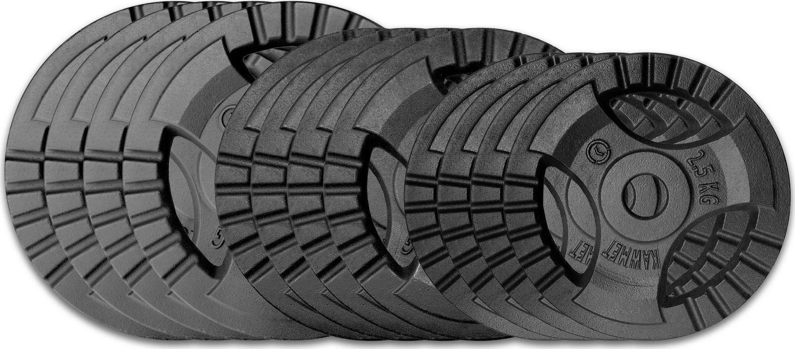 Kawmet Zestaw obciążeń żeliwnych 70 kg (30,5 mm) - 4x10 kg, 4x5 kg, 4x2,5 kg