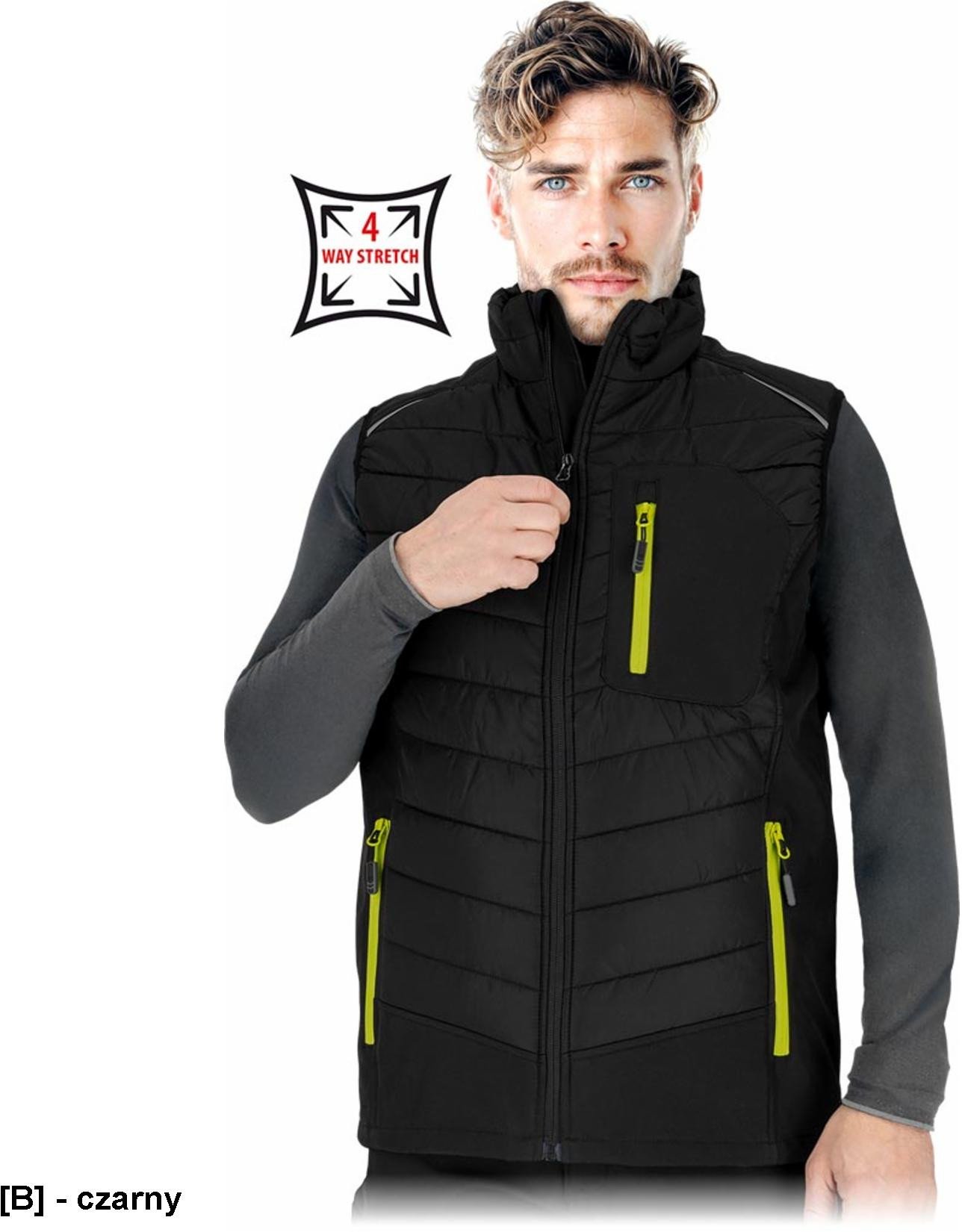 LH-GRANDE-V - Pikowany bezrękawnik ochronny ocieplany, męski XL