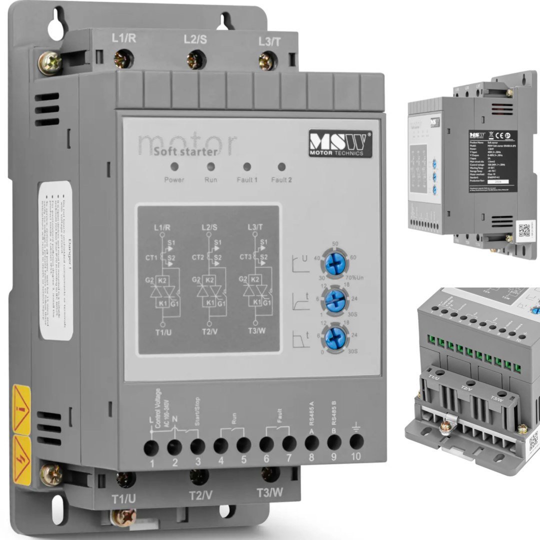 Soft starter do łagodnego rozruchu silników 3 A 1.5 kW 400 / 100-240 V MSW