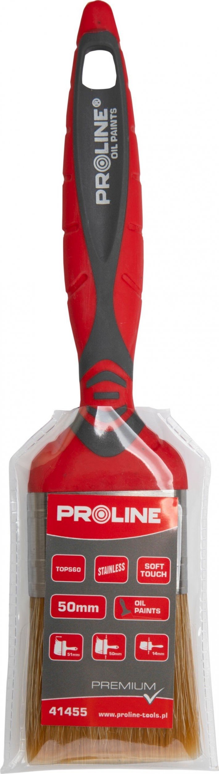 Pro-Line Pędzel płaski premium 80mm,rączka 2k-tpr,ss,olej,proline