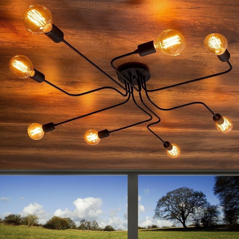 Lampa sufitowa Asir Sufitowa metalowa lampa, 17 x 15 x 3 cm, czarna