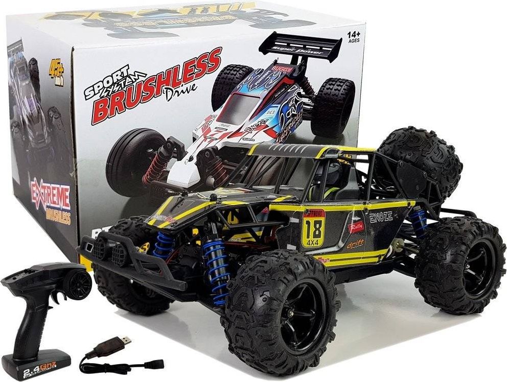 Lean Sport Auto Terenowe Buggy Zdalnie Sterowane 1:18 Żółty ENOZE 9303E 45 km/h