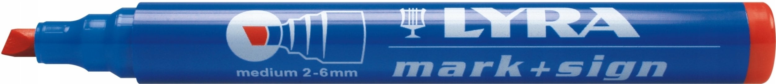 Lyra Marker Permanentny 2-6mm wodoodporny ścięty czerwony / L4010017
