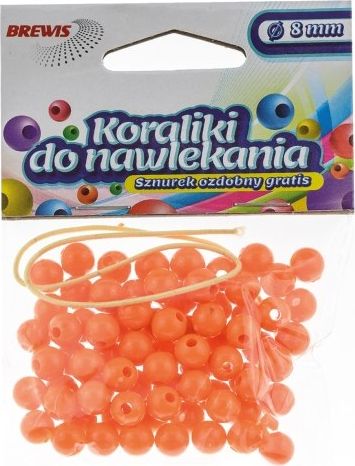 BREWIS Koraliki do nawlekania BREWIS 8mm K8-3 pomarań. Brewis