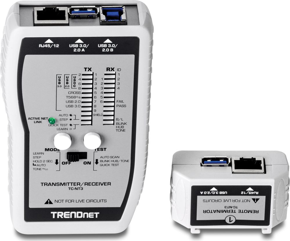 TRENDnet Kabeltester mit Tasche VDV & USB bis zu 300m - TC-NT3
