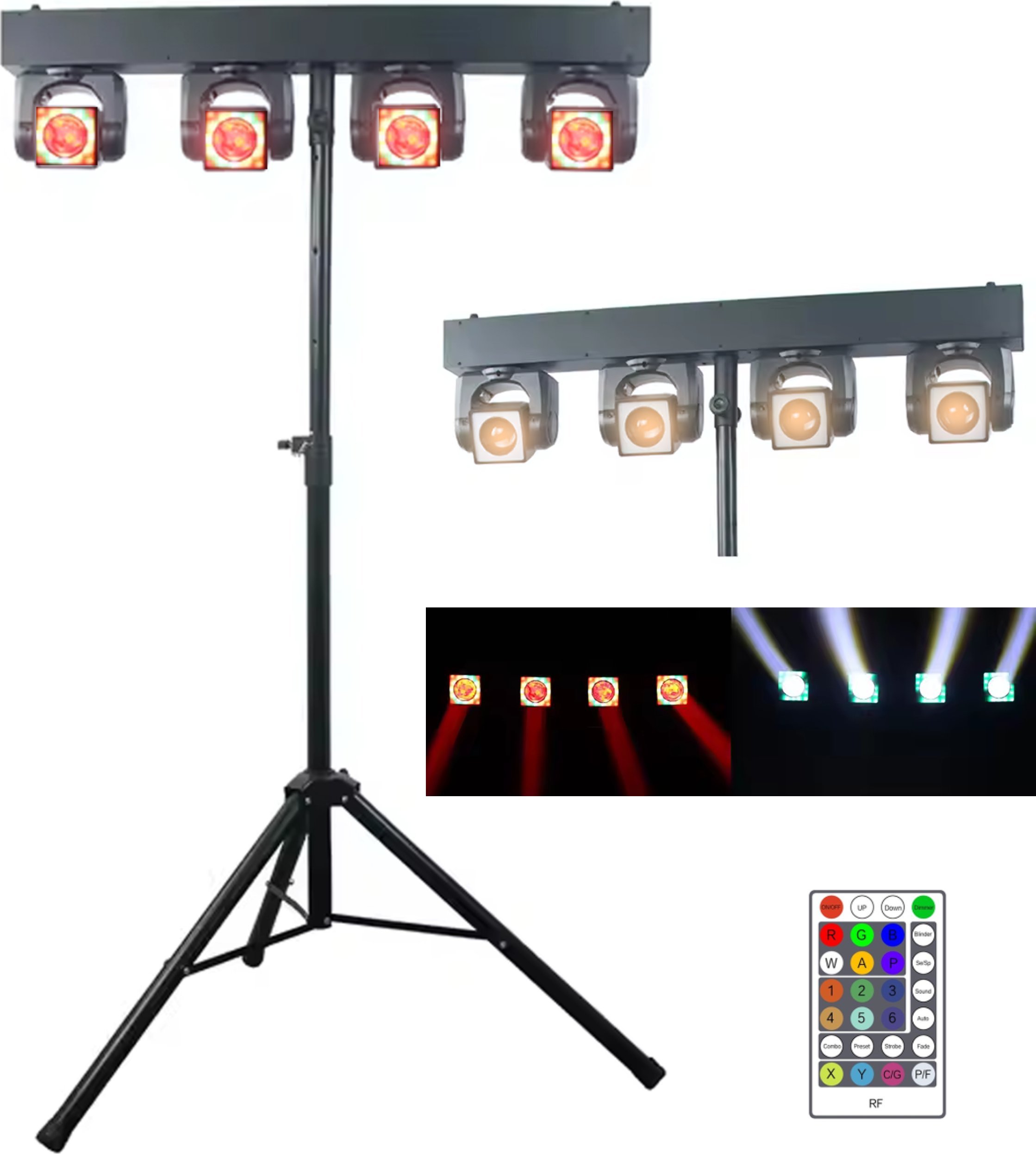 LIGHT4ME MT BAR 2 zestaw oświetleniowy multiefekt świetlny 4x głowica ruchoma beam