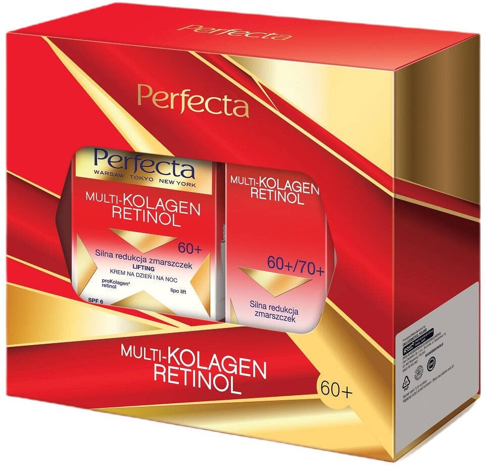 PERFECTA Zestaw prezentowy Multikolagen Retinol 60+ (Krem do twarzy 50 ml + Krem pod oczy 15 ml)
