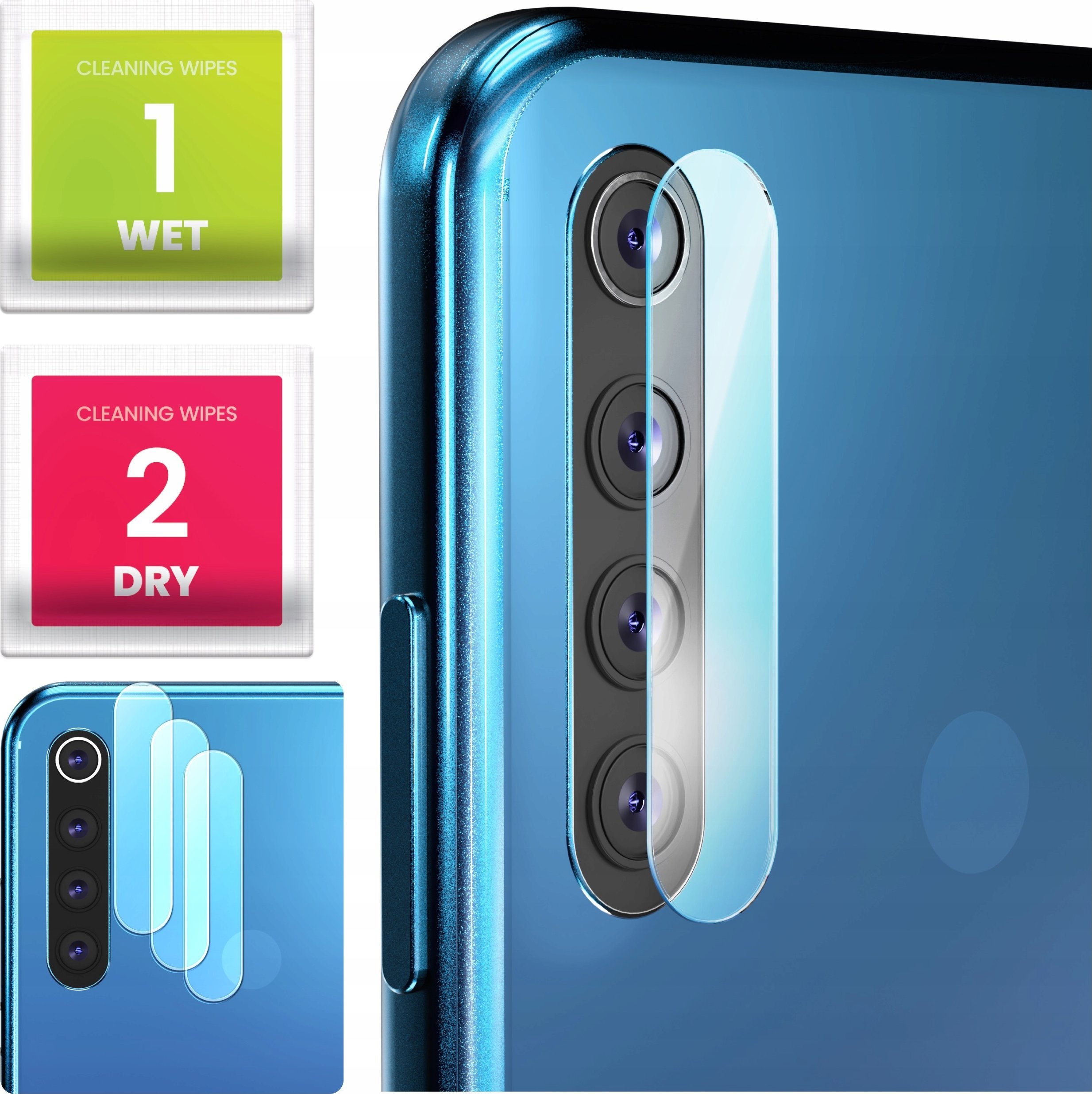 3-PAK Szkło Na Aparat Do Xiaomi Redmi Note 8 (Hartowane, Na Obiektyw, 9H)